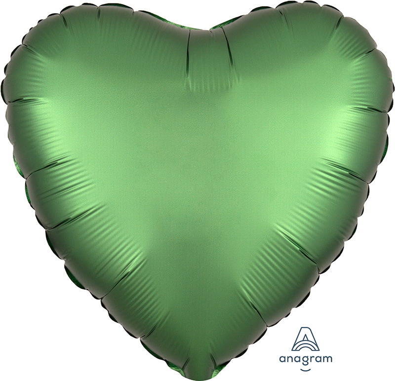 18" Satin Luxe Emerald Heart Foil Balloon
