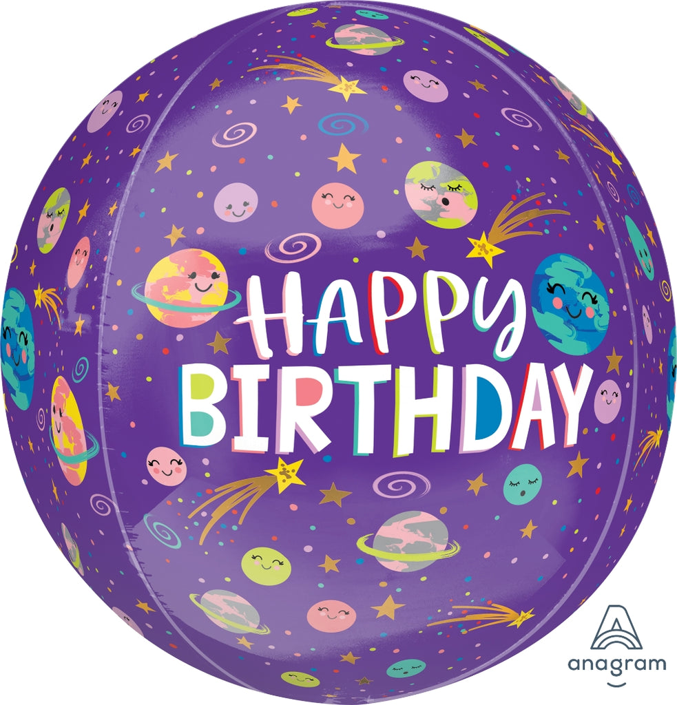 15" Smiling Galaxy Happy Birthday Foil Balloon