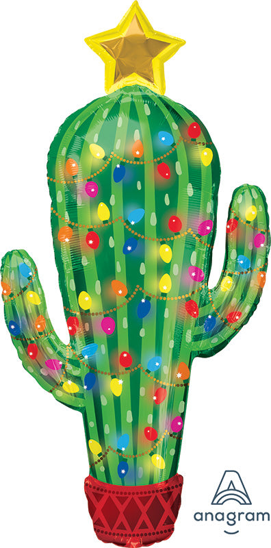 40" Jumbo Christmas Cactus Foil Balloon