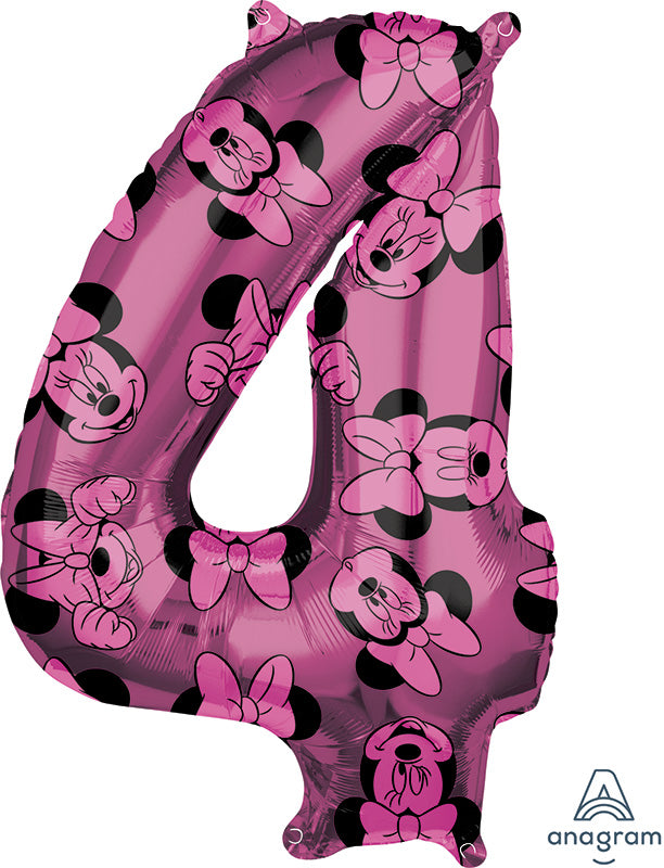 26" Minnie Mouse Forever Number 4 Mid-Size Foil Balloon