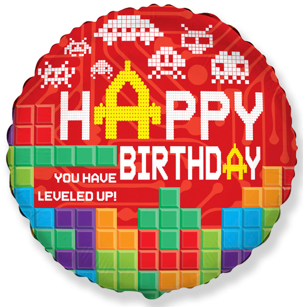 18" Happy Birthday Bricks Foil Balloon