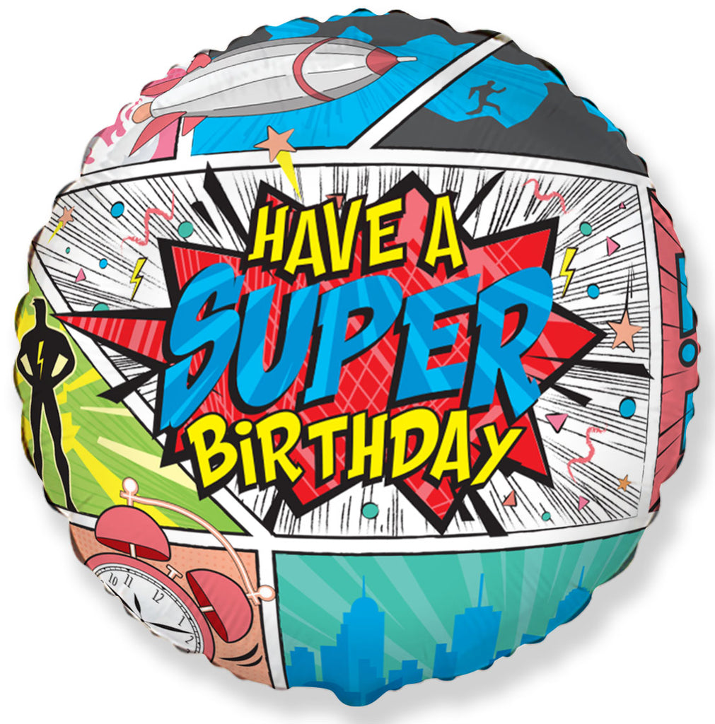 18" Happy Birthday Comic Foil Balloon