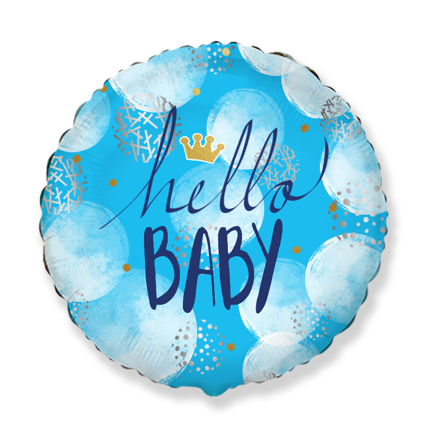 18" Hello Baby Boy Foil Balloon