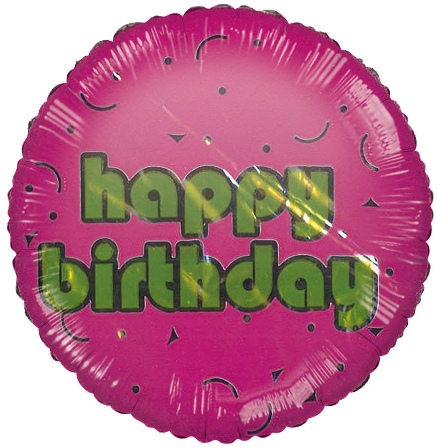 2" Happy Birthday Gold & Pink Airfill Only Mylar Balloon
