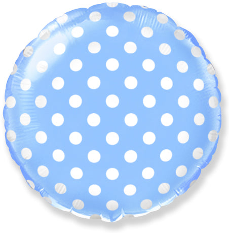 9" Round Dots Airfill Only Mini Balloon Light Blue