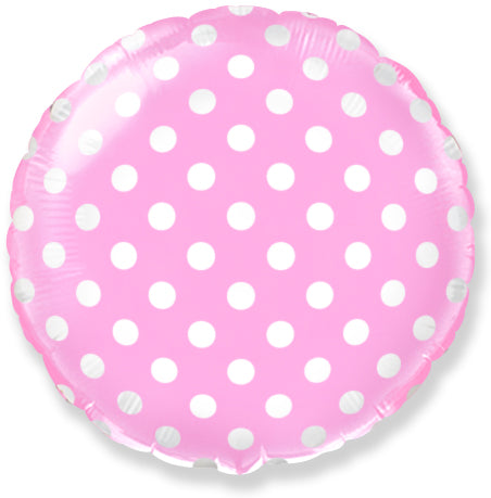 9" Round Dots Airfill Only Mini Balloon Pink