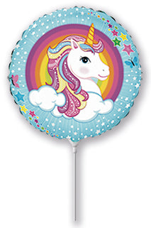 9" Airfill Only Unicorn Mini Foil Balloon