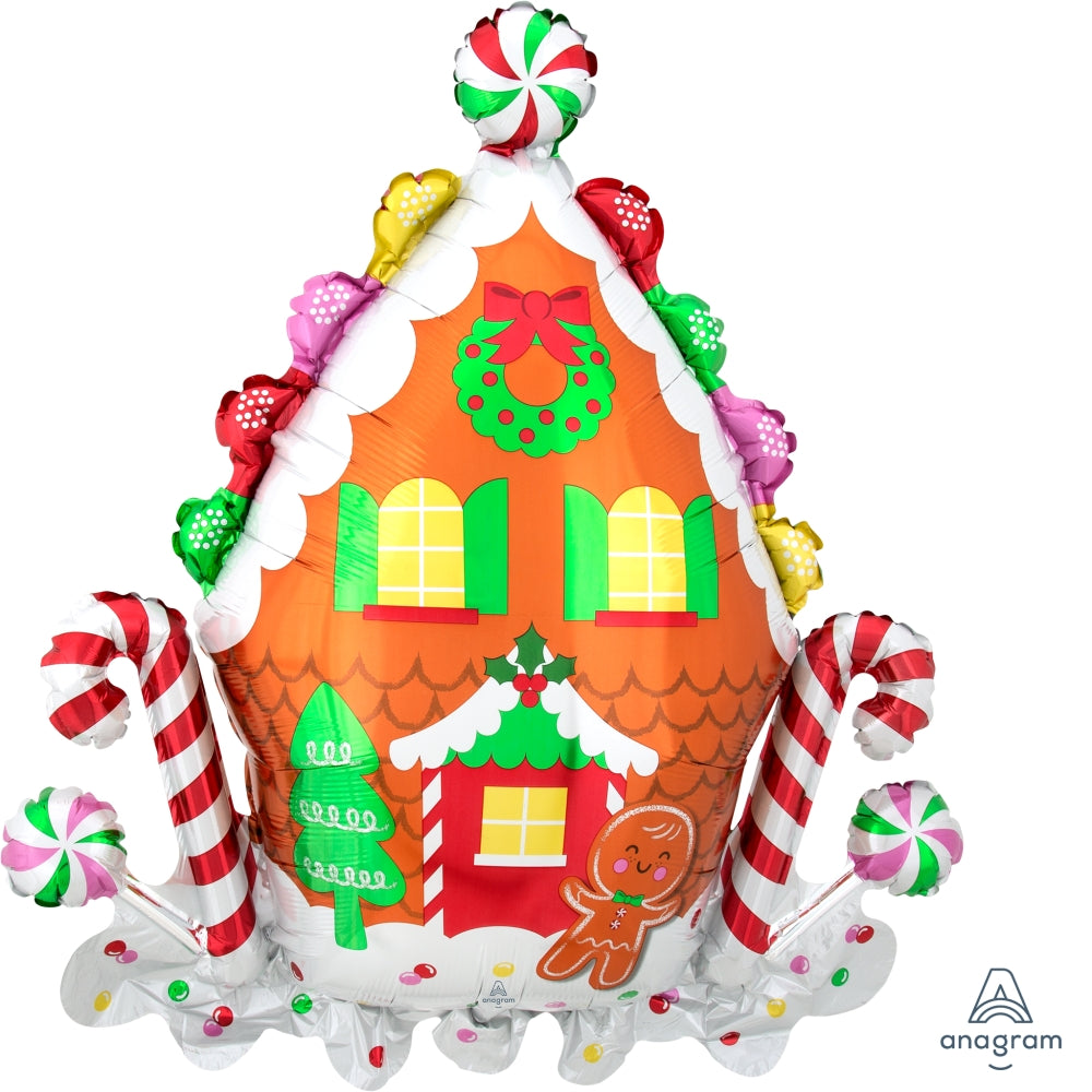 30" SuperShape Gingerbread House Foil Balloon