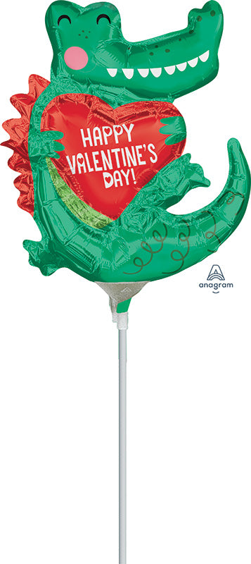 Airfill Only Happy Valentine's Day Gator Foil Balloon