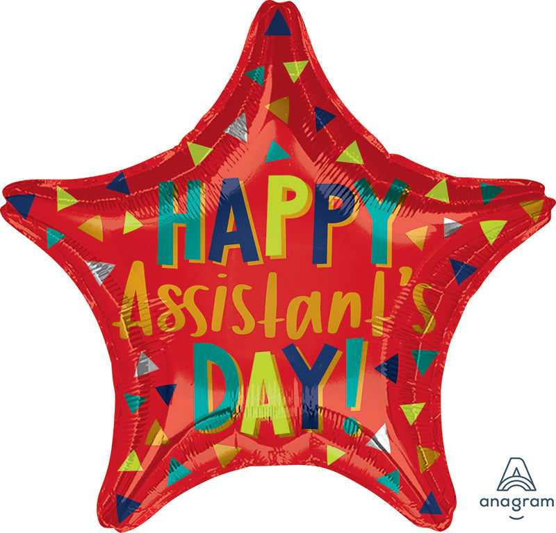 18" Assistant's Day Red Star Foil Balloon