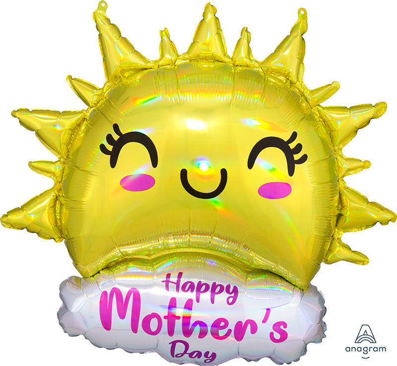 29" Happy Mother's Day Sun Holographic Foil Balloon