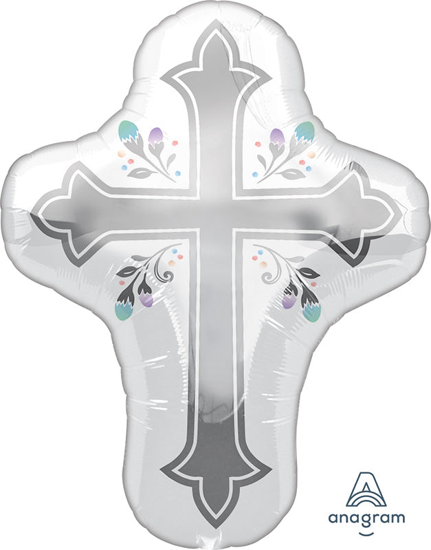 28" Holy Day Cross SuperShape Foil Balloon