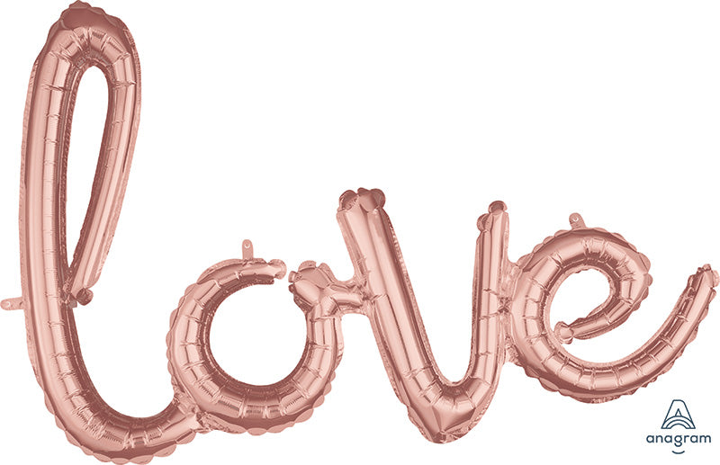 31" Airfill Only Script Love Rose Gold Phrases Foil Balloon