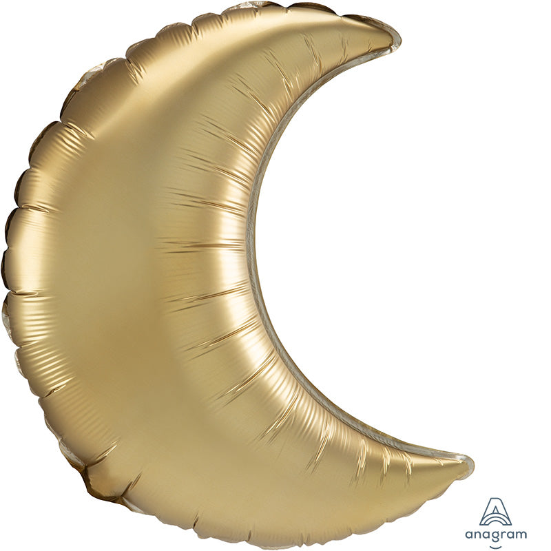 17" Airfill Only Gold Sateen Crescent Foil Balloon