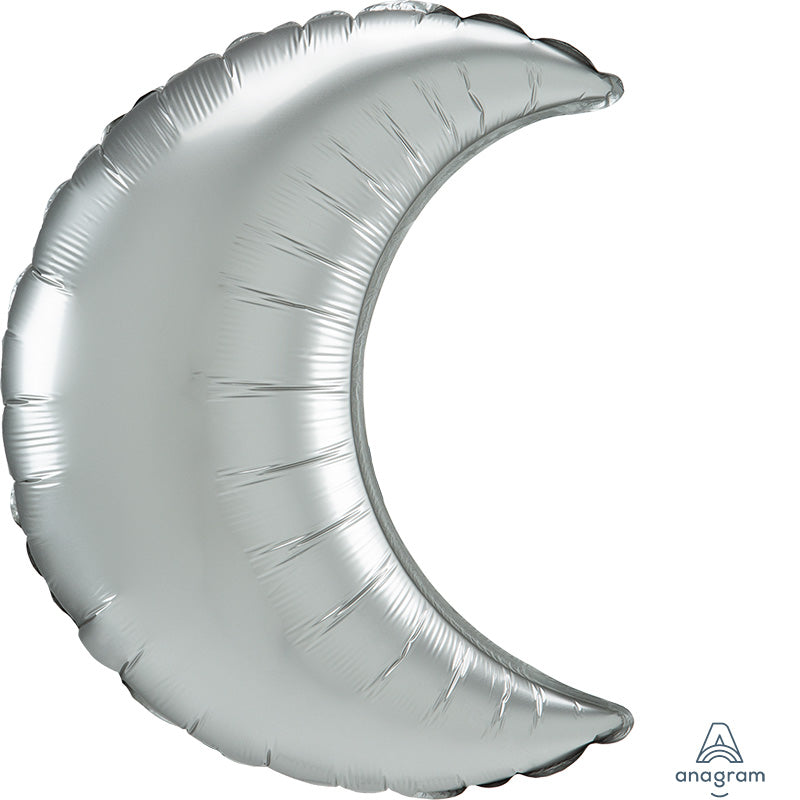 17" Airfill Only Platinum Crescent 17 Foil Balloon