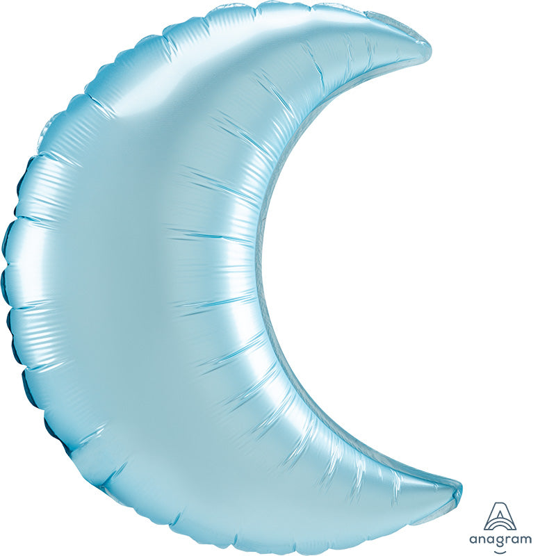 17" Airfill Only Pastel Blue Satin Crescent Foil Balloon