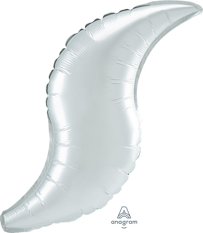 28" White Satin Curve Foil Balloon