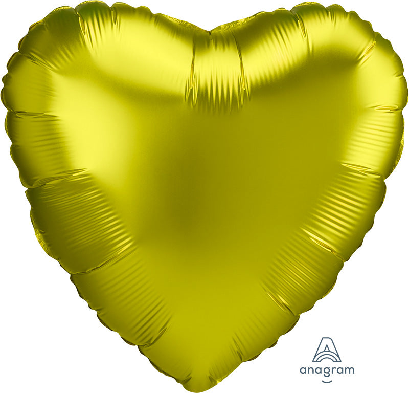 18" Satin Luxe Lemon Heart Foil Balloon