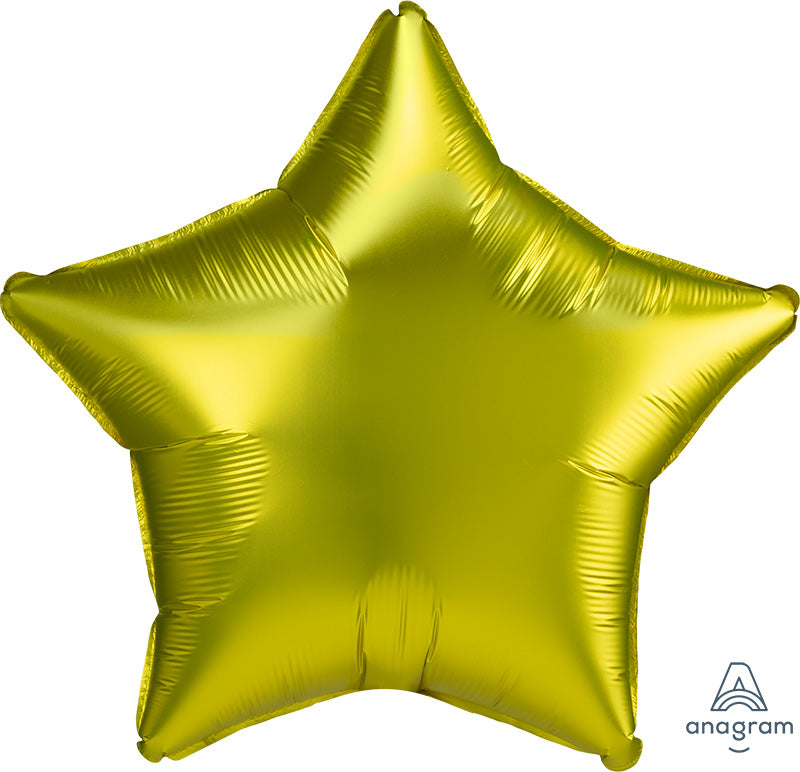 18" Satin Luxe Lemon Star Foil Balloon