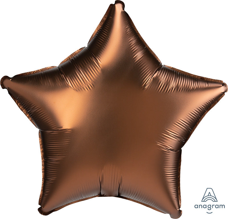 18" Satin Luxe Cocoa Star Foil Balloon