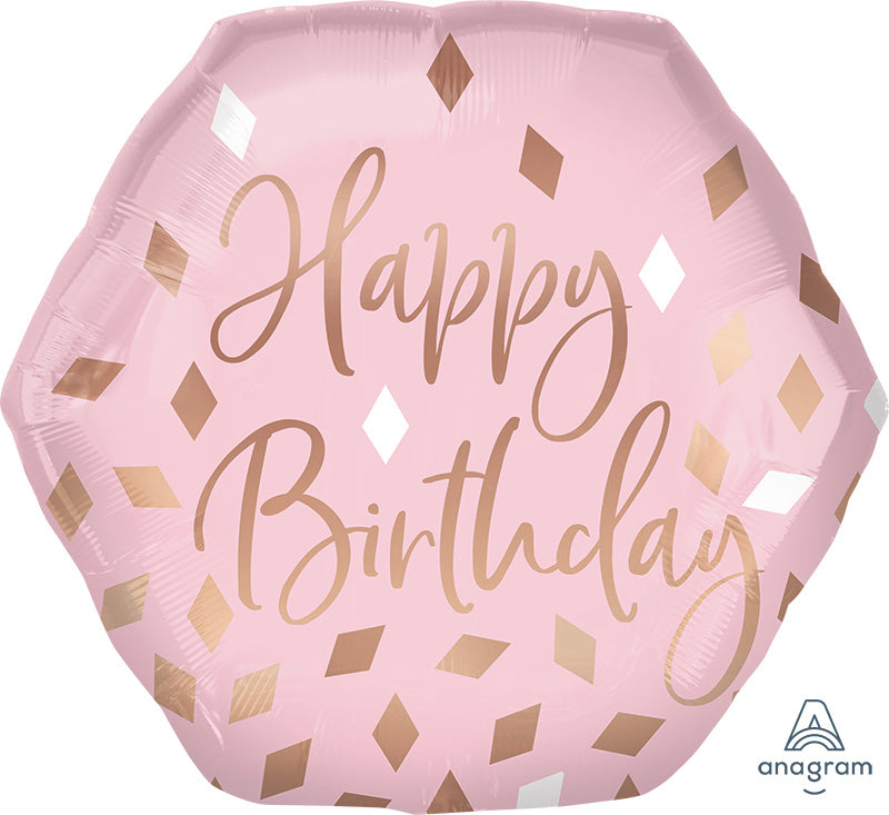 23" SuperShape Blush Birthday Foil Balloon