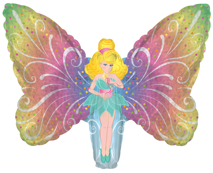 14" Airfill Only Fairy with Wings Foil Balloon