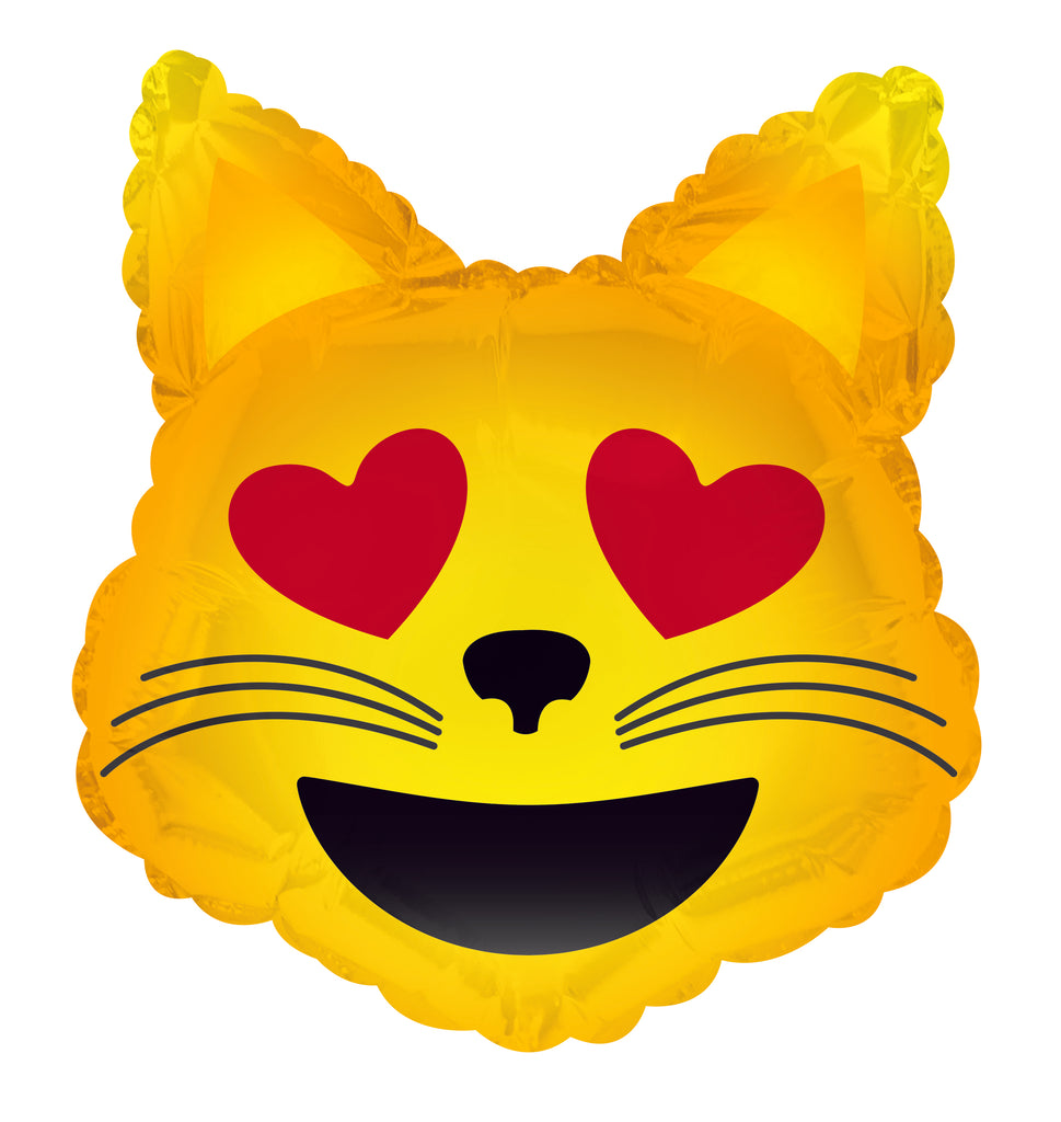 9 Airfill Only Emoticon Cat with Heart Eyes Balloon