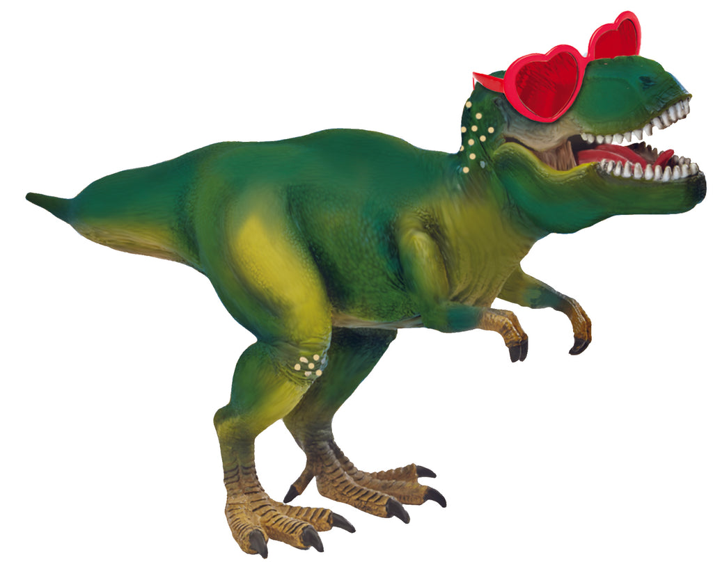 12" Airfill Only Dino With Heart Glasses Foil Balloon