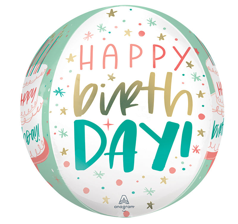 16" Happy Cake Day Orbz Foil Balloon