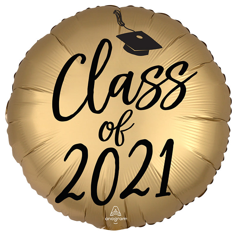 18" Satin Infused Graduation Class of 2021 Foil Balloon