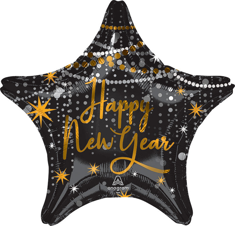 28" Happy New Years Midnight Hour Jumbo Foil Balloon