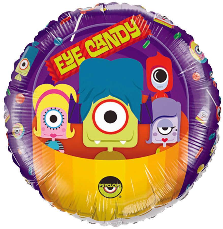 18" Psyclops Eye Candy Licensed Mylar Balloon Packaged