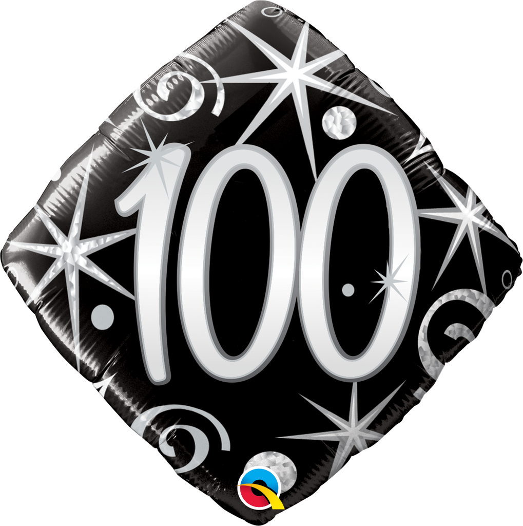 18" Diamond Packaged 100 Elegant Sparkles & Swirls Balloon