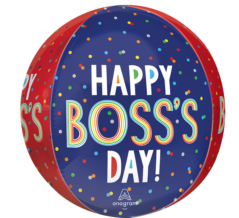 16" Boss's Day Colorful Dots Orbz Foil Balloon
