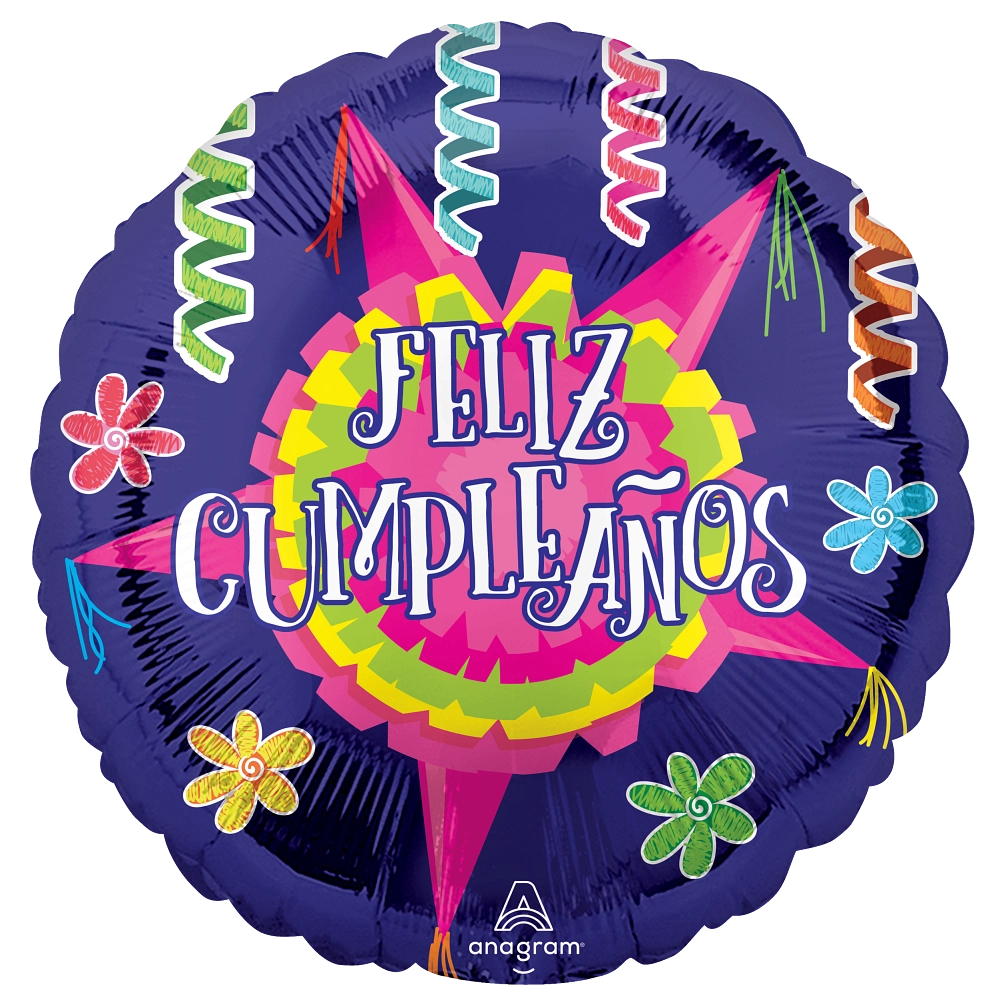 18" Feliz Cumpleaños Piñata Estrella (Spanish) Foil Balloon