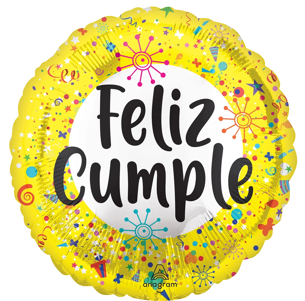 18" Feliz Cumpleaños Celebración (Spanish) Foil Balloon