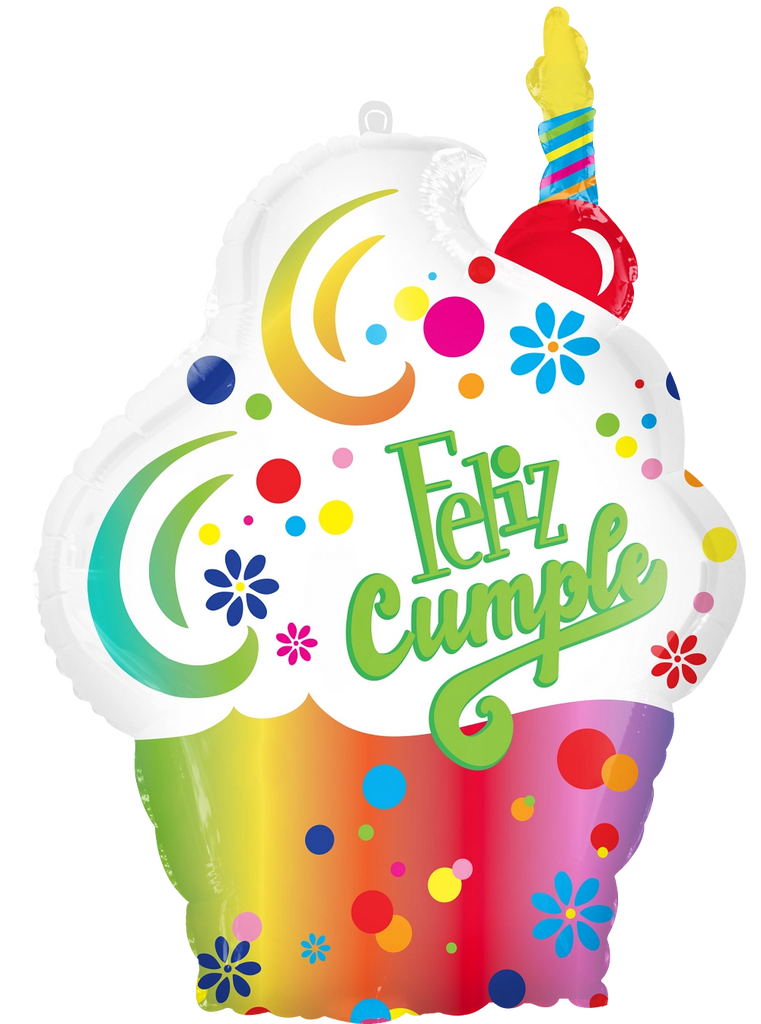 27" Jumbo Supershape Feliz Cumpleaños Puntos (Spanish) Foil Balloon