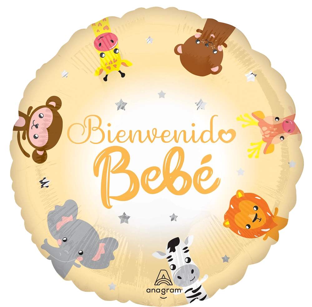 18" Bienvenido Animales Bebe (Spanish) Foil Balloon