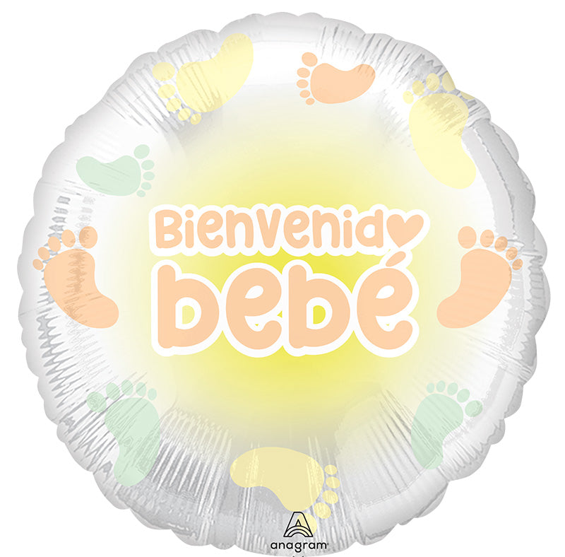 18" Bienvenido Pies de Bebe (Spanish) Foil Balloon