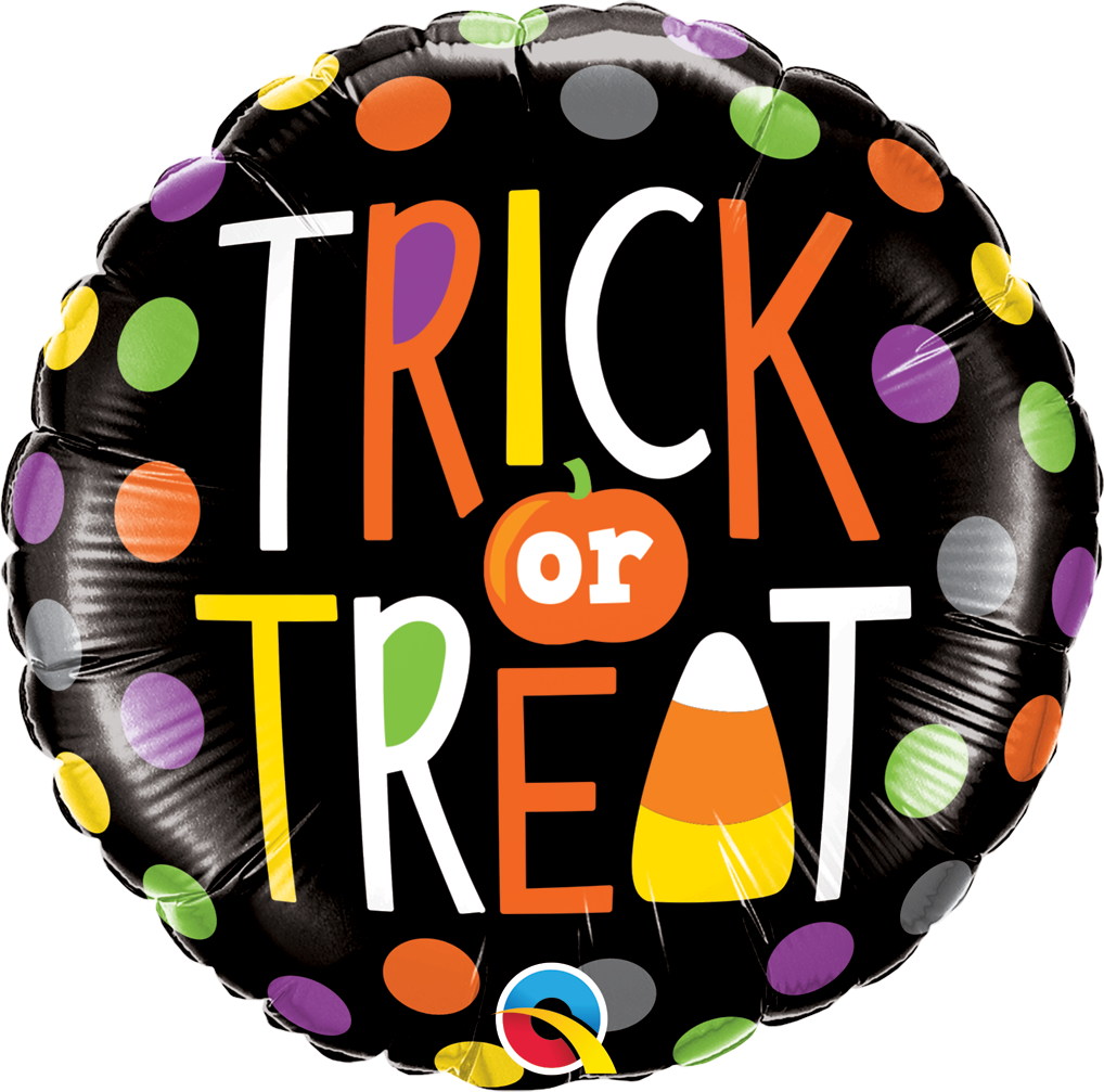 18" Trick Or Treat Dots Foil Balloon