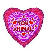 18" You Animal Print Heart Foil Balloon