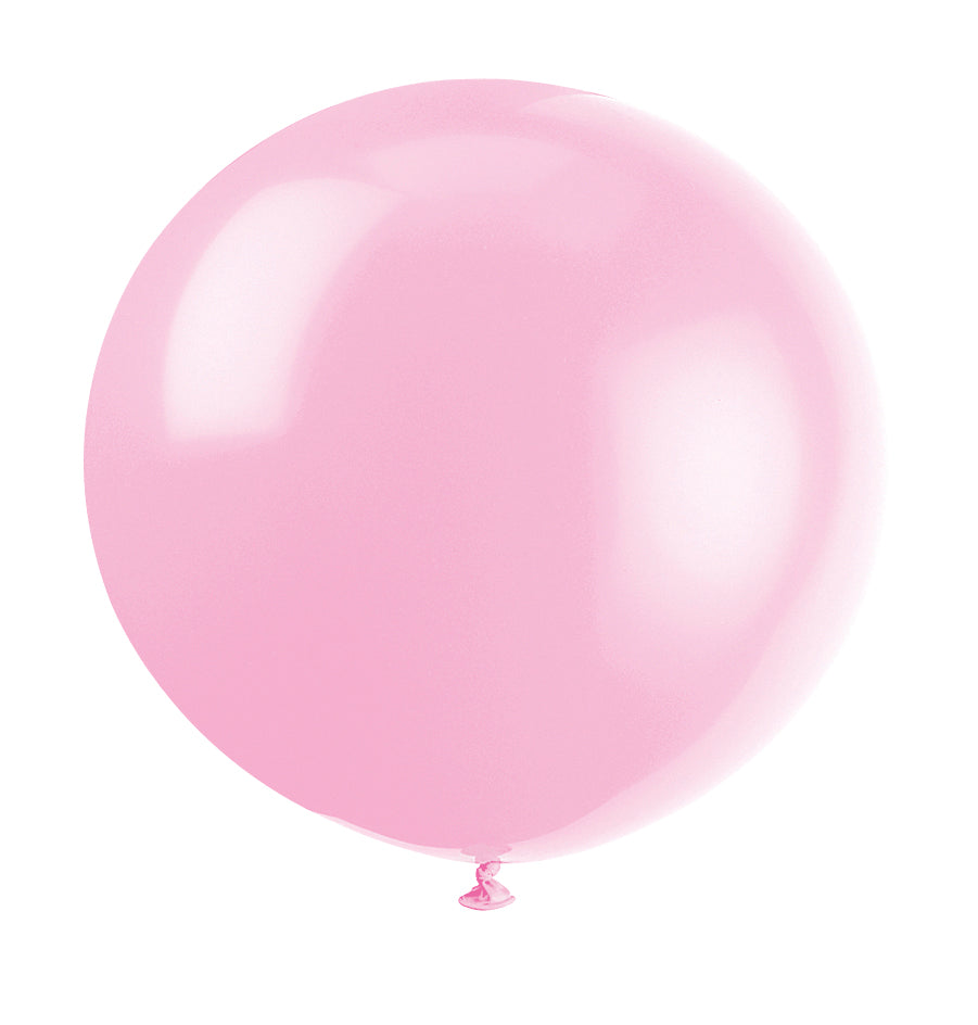 36" Standard Powder Pink Latex Balloons (6 Per Bag)