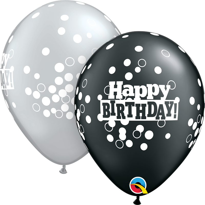 11" Birthday Confetti Latex Balloons (50 Count)