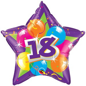 20" 18th Birthday Purple Shinning Star Balloon