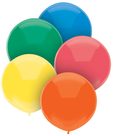 17" Outdoor Display Balloons (72 Per Bag) Primary Assortment
