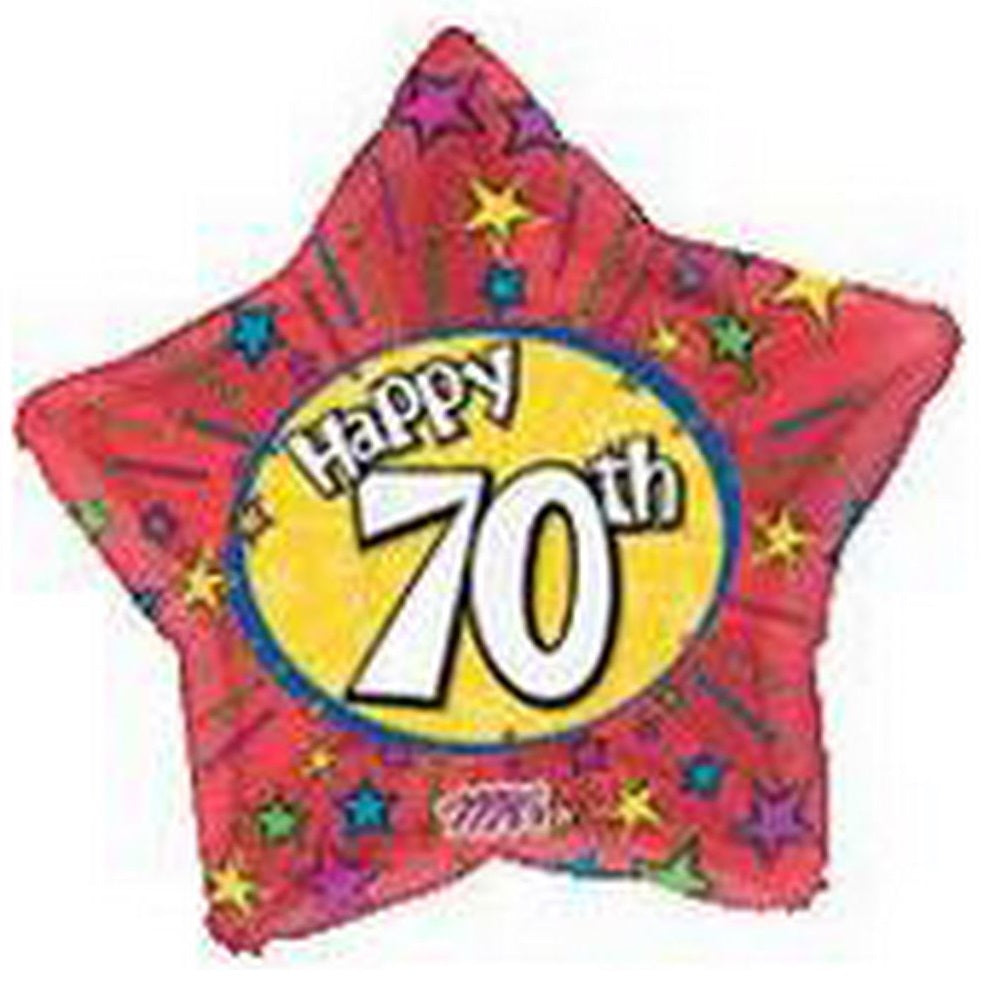 20" Happy 70th Star Balloon