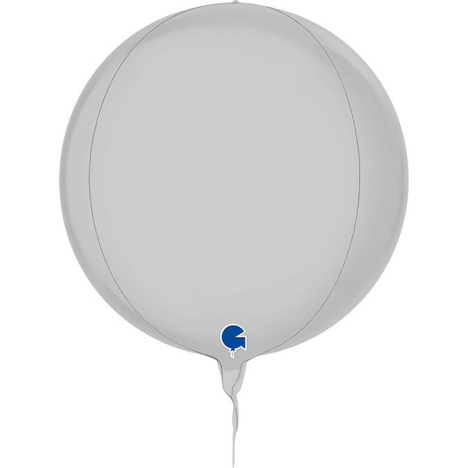 11" (15" Deflated) Globe Satin White 4D Foil Balloon