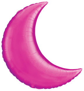 35" Crescent Moon Magenta Balloon
