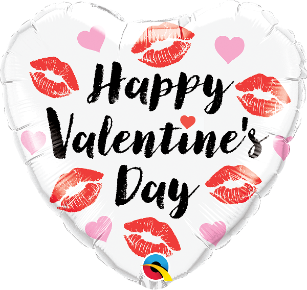 18" Heart Valentine's Kissey Lips Foil Balloon