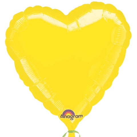 18" Yellow Heart Anagram Brand Balloon